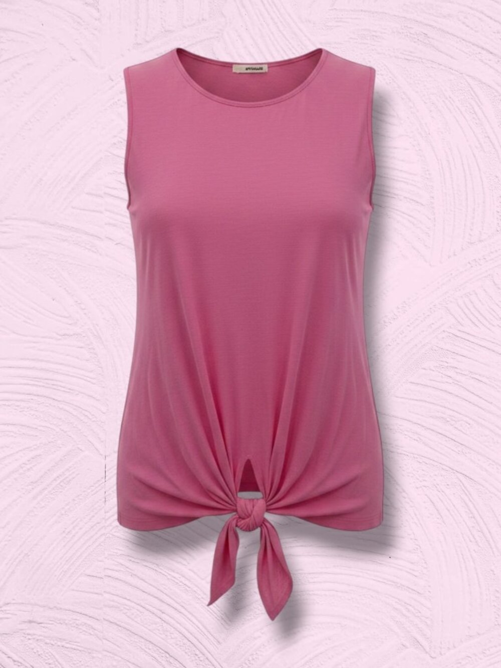 LAmade Pink Ultra Soft Micro Modal Tie Knot Hem Tank Top S